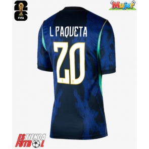 Brasil Lucas Paqueta #20 Segunda Equipación Mujer Mundial 2026 Manga Corta